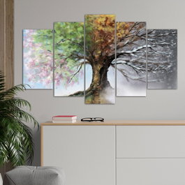 Wallity Cuadro Decorativo 5DMDF-6 de 5 Piezas en MDF Multicolor